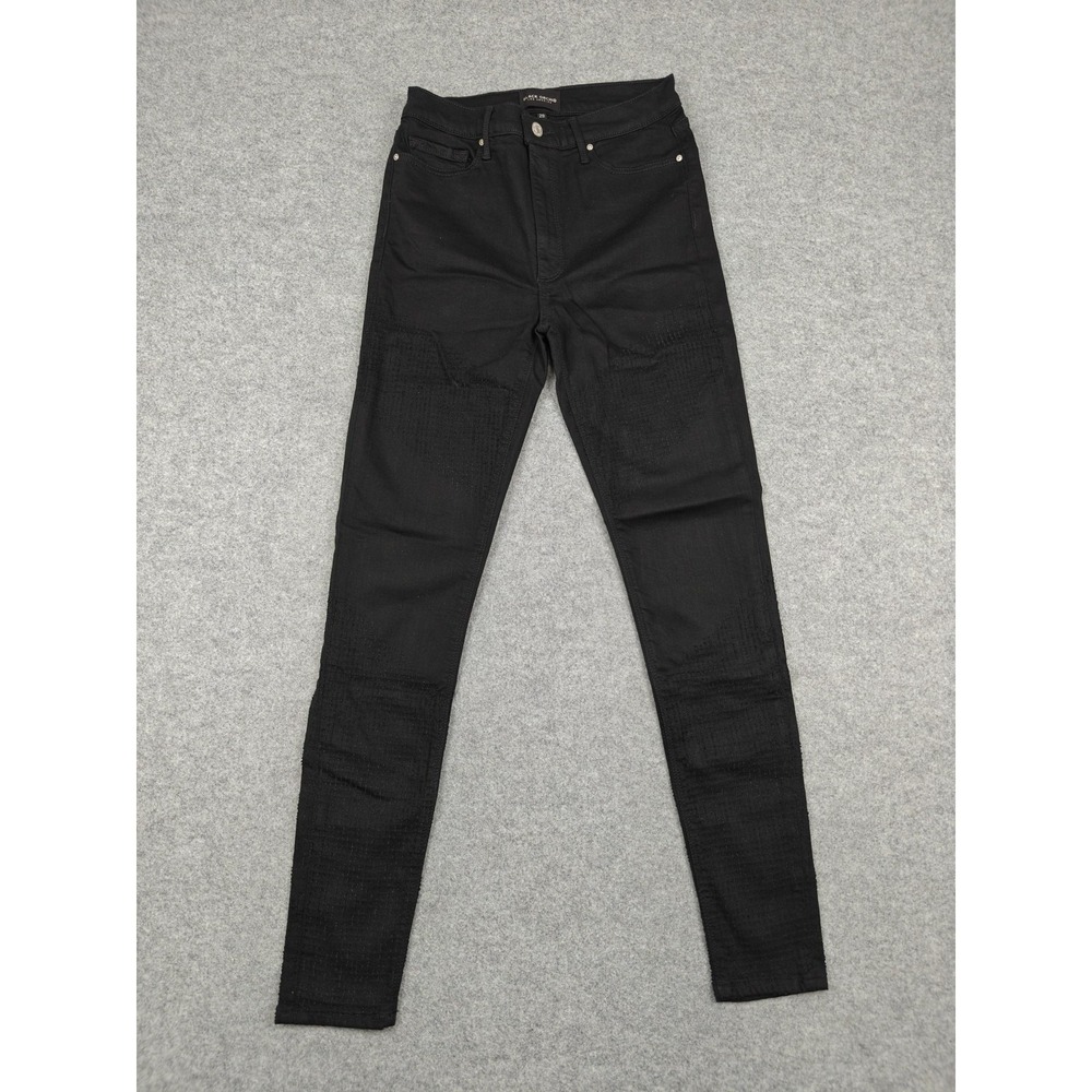 Black Orchid Jeans Womens 29 Black Dark Mid Rise Skinny Stretch Quilted 29x30